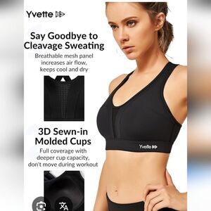 Yvette Black Sports Bra with Molded Cups